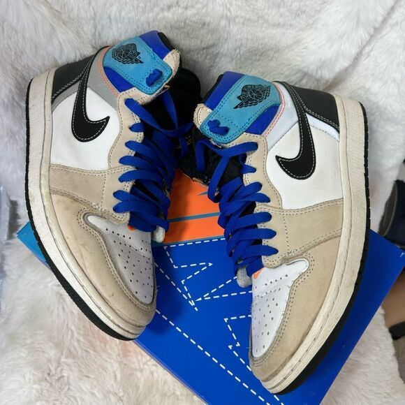 NIKE Air Jordan Men’s 1 High OG Prototype DC615-100 White Multi Color Sneakers 9 - Picture 5 of 14